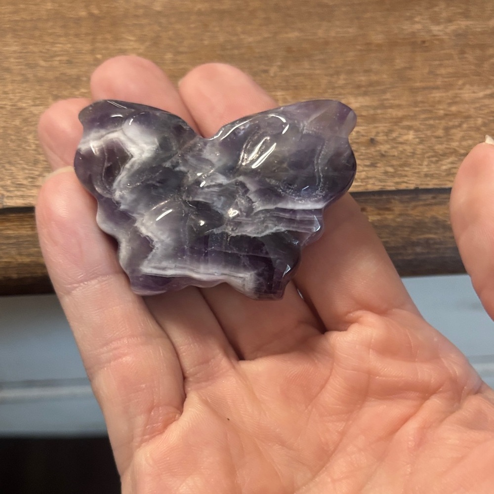 Purple Butterfly Shaped Stone